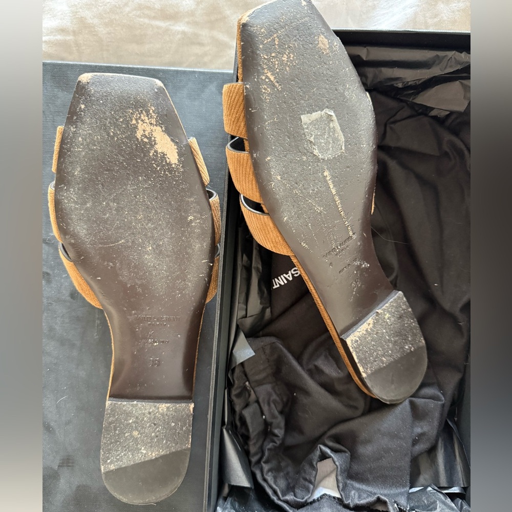 Saint Laurent Tribute Nu Pieds Suede Sandals size 38 - Picture 7 of 8